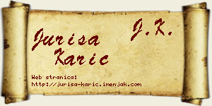 Juriša Karić vizit kartica